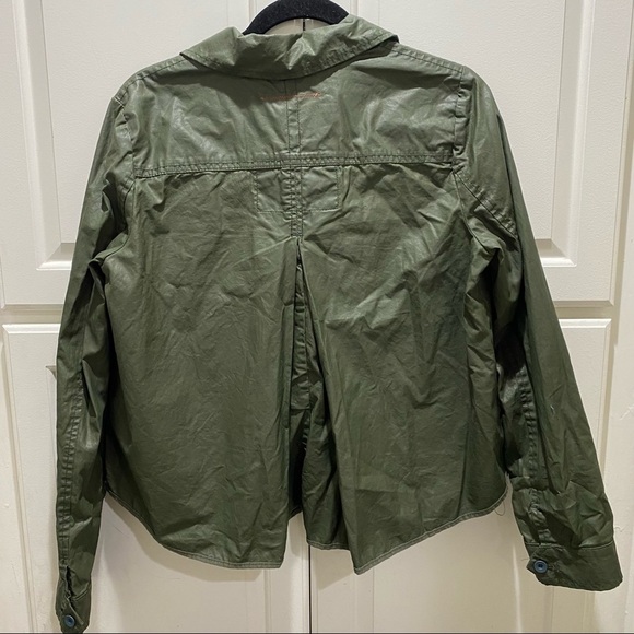 Anthropologie Hei Hei Coated Green Swing Jacket Size Small - Picture 6 of 8